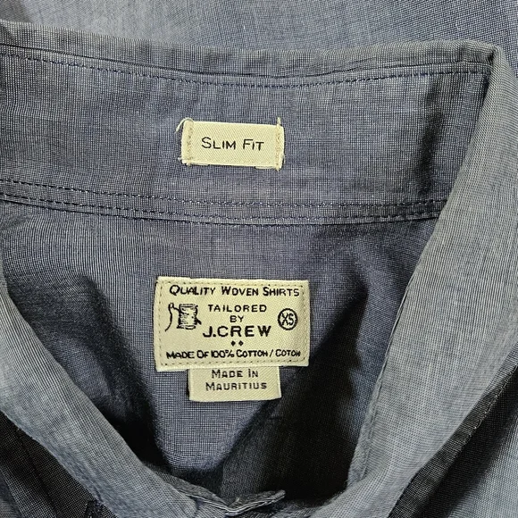 J. Crew Slim Fit 100% Cotton Long Sleeve Button Down Shirt, Dark Blue, XS - Picture 4 of 9